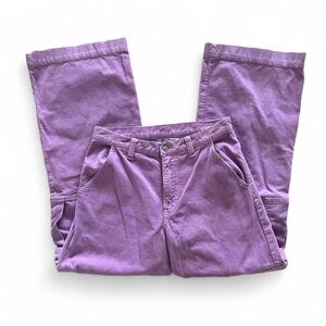Brandy Melville Tatum Lavender Purple Corduroy Cargo Wide Leg Pants